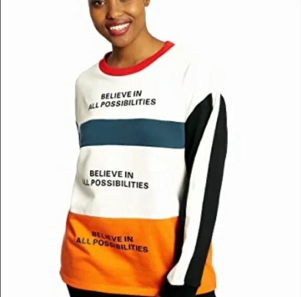Dubgee By Whoopi Goldberg Women's All Possibilities Sweatshirt Size S